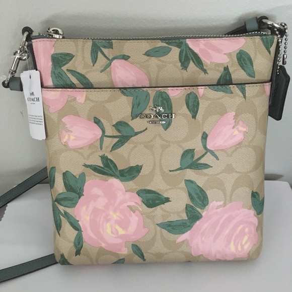 Coach Handbags - 🚨SOLD COACH Camo Tan/Pink Rose Cross Body
